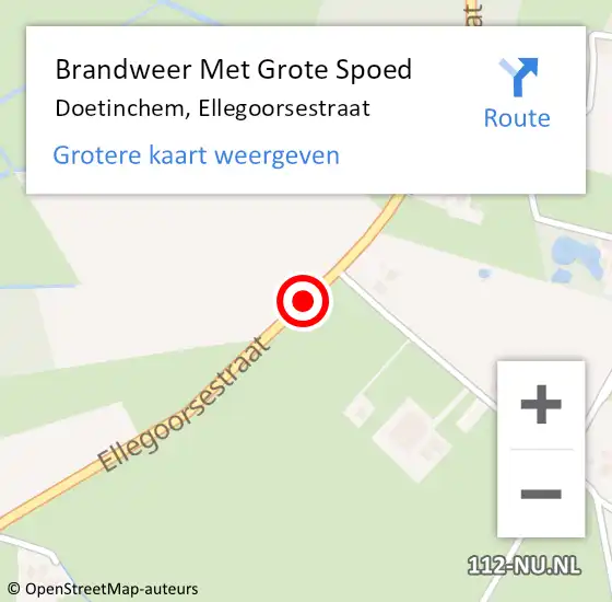 Locatie op kaart van de 112 melding: Brandweer Met Grote Spoed Naar Doetinchem, Ellegoorsestraat op 21 januari 2021 19:14
