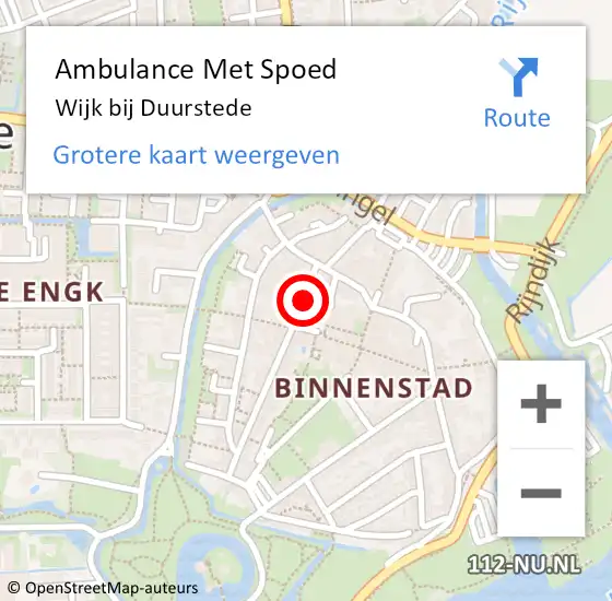 Locatie op kaart van de 112 melding: Ambulance Met Spoed Naar Wijk bij Duurstede op 21 januari 2021 19:27