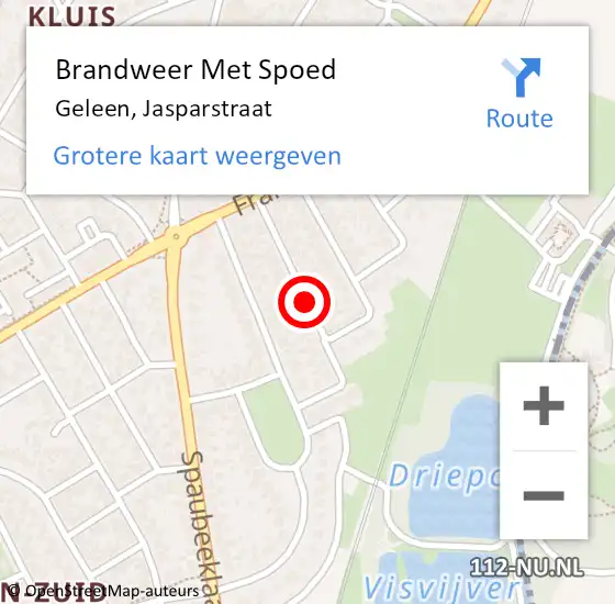 Locatie op kaart van de 112 melding: Brandweer Met Spoed Naar Geleen, Jasparstraat op 21 januari 2021 21:59