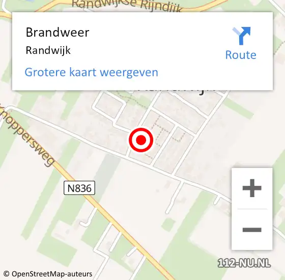 Locatie op kaart van de 112 melding: Brandweer Randwijk op 22 januari 2021 00:24