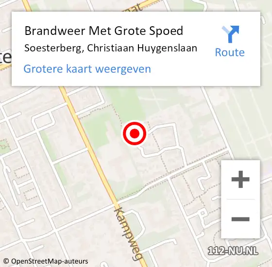 Locatie op kaart van de 112 melding: Brandweer Met Grote Spoed Naar Soesterberg, Christiaan Huygenslaan op 22 januari 2021 03:16