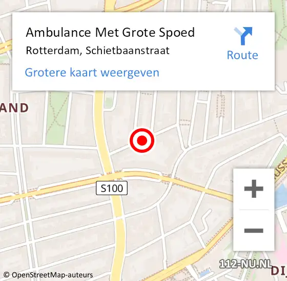 Locatie op kaart van de 112 melding: Ambulance Met Grote Spoed Naar Rotterdam, Schietbaanstraat op 22 januari 2021 06:12