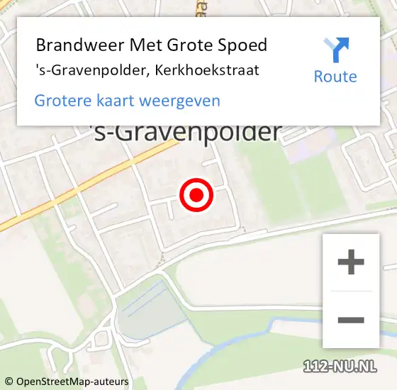 Locatie op kaart van de 112 melding: Brandweer Met Grote Spoed Naar 's-Gravenpolder, Kerkhoekstraat op 22 januari 2021 12:54