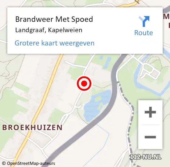 Locatie op kaart van de 112 melding: Brandweer Met Spoed Naar Landgraaf, Kapelweien op 22 januari 2021 13:06