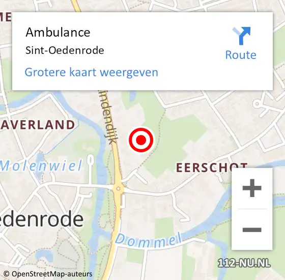 Locatie op kaart van de 112 melding: Ambulance Sint-Oedenrode op 22 januari 2021 16:14