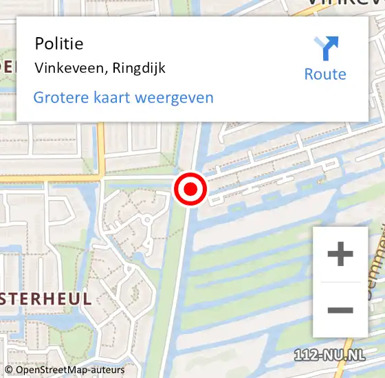 Locatie op kaart van de 112 melding: Politie Vinkeveen, Ringdijk op 22 januari 2021 17:20