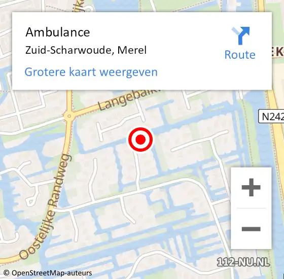 Locatie op kaart van de 112 melding: Ambulance Zuid-Scharwoude, Merel op 31 mei 2014 13:38