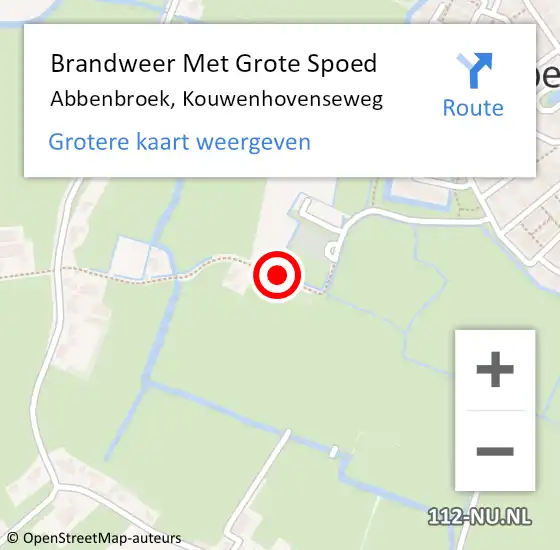 Locatie op kaart van de 112 melding: Brandweer Met Grote Spoed Naar Abbenbroek, Kouwenhovenseweg op 23 januari 2021 01:05