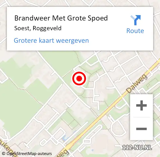 Locatie op kaart van de 112 melding: Brandweer Met Grote Spoed Naar Soest, Roggeveld op 23 januari 2021 01:10