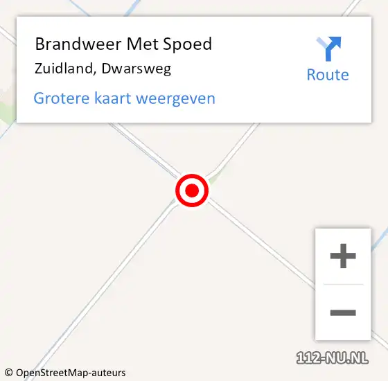 Locatie op kaart van de 112 melding: Brandweer Met Spoed Naar Zuidland, Dwarsweg op 23 januari 2021 01:53