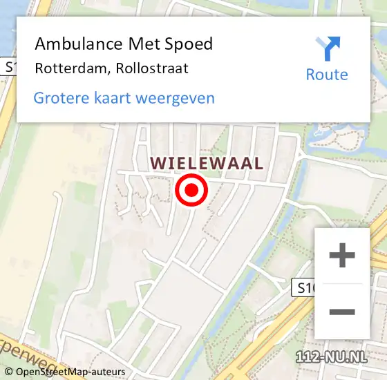 Locatie op kaart van de 112 melding: Ambulance Met Spoed Naar Rotterdam, Rollostraat op 23 januari 2021 08:57