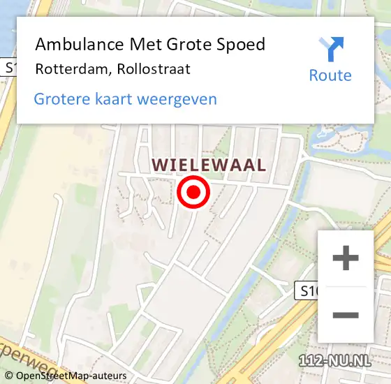 Locatie op kaart van de 112 melding: Ambulance Met Grote Spoed Naar Rotterdam, Rollostraat op 23 januari 2021 08:59