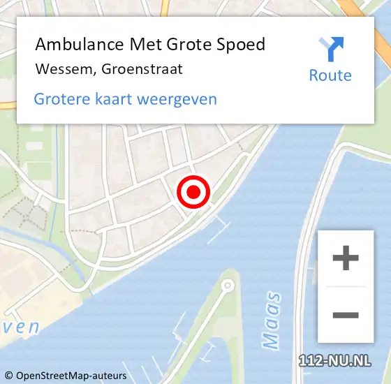 Locatie op kaart van de 112 melding: Ambulance Met Grote Spoed Naar Wessem, Groenstraat op 31 mei 2014 14:21