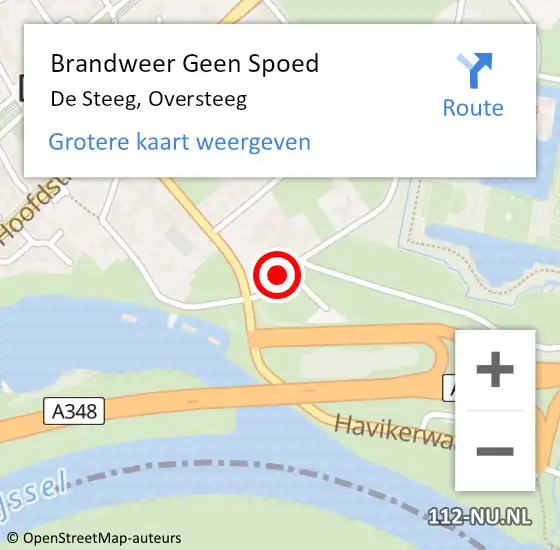 Locatie op kaart van de 112 melding: Brandweer Geen Spoed Naar De Steeg, Oversteeg op 23 januari 2021 10:08