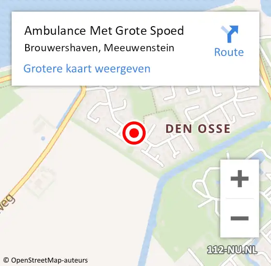 Locatie op kaart van de 112 melding: Ambulance Met Grote Spoed Naar Brouwershaven, Meeuwenstein op 23 januari 2021 10:52