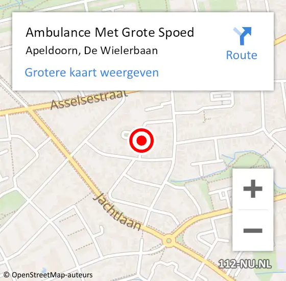 Locatie op kaart van de 112 melding: Ambulance Met Grote Spoed Naar Apeldoorn, De Wielerbaan op 23 januari 2021 12:21