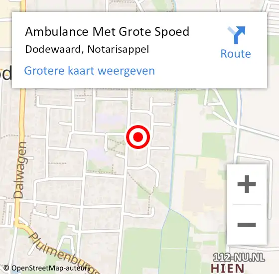 Locatie op kaart van de 112 melding: Ambulance Met Grote Spoed Naar Dodewaard, Notarisappel op 23 januari 2021 12:26