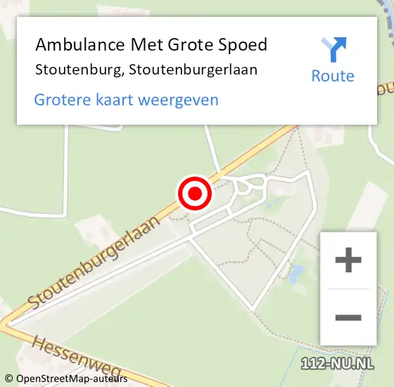 Locatie op kaart van de 112 melding: Ambulance Met Grote Spoed Naar Stoutenburg, Stoutenburgerlaan op 23 januari 2021 13:53