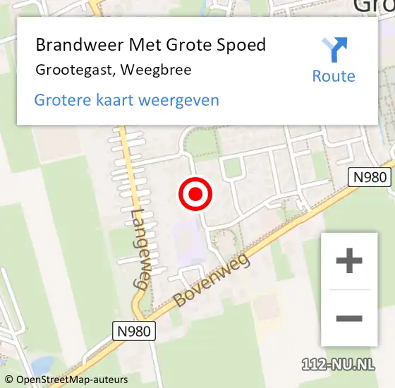 Locatie op kaart van de 112 melding: Brandweer Met Grote Spoed Naar Grootegast, Weegbree op 23 januari 2021 14:52