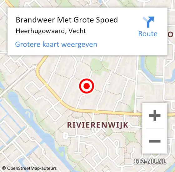 Locatie op kaart van de 112 melding: Brandweer Met Grote Spoed Naar Heerhugowaard, Vecht op 23 januari 2021 15:47