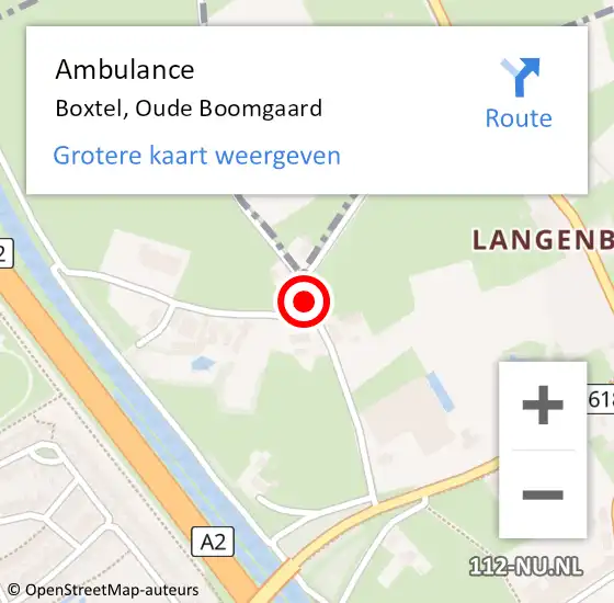 Locatie op kaart van de 112 melding: Ambulance Boxtel, Oude Boomgaard op 23 januari 2021 15:58