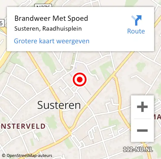 Locatie op kaart van de 112 melding: Brandweer Met Spoed Naar Susteren, Raadhuisplein op 23 januari 2021 16:44