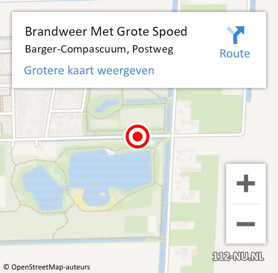 Locatie op kaart van de 112 melding: Brandweer Met Grote Spoed Naar Barger-Compascuum, Postweg op 23 januari 2021 16:51