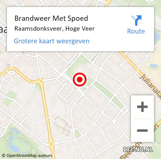 Locatie op kaart van de 112 melding: Brandweer Met Spoed Naar Raamsdonksveer, Hoge Veer op 23 januari 2021 16:59