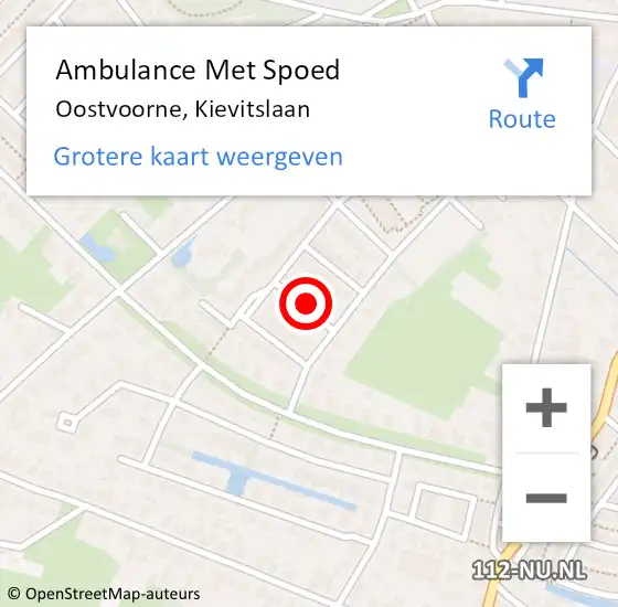 Locatie op kaart van de 112 melding: Ambulance Met Spoed Naar Oostvoorne, Kievitslaan op 23 januari 2021 17:17