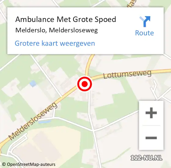 Locatie op kaart van de 112 melding: Ambulance Met Grote Spoed Naar Melderslo, Meldersloseweg op 31 mei 2014 15:10