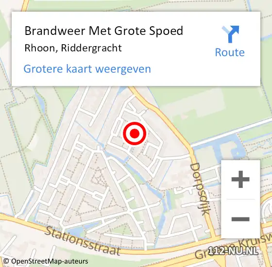 Locatie op kaart van de 112 melding: Brandweer Met Grote Spoed Naar Rhoon, Riddergracht op 23 januari 2021 18:32