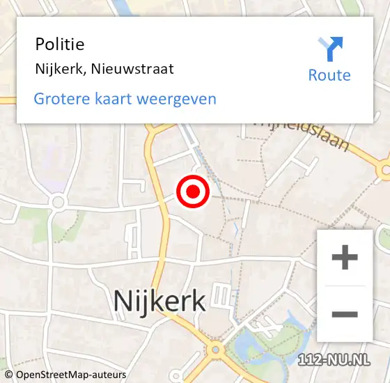 Locatie op kaart van de 112 melding: Politie Nijkerk, Nieuwstraat op 23 januari 2021 20:26