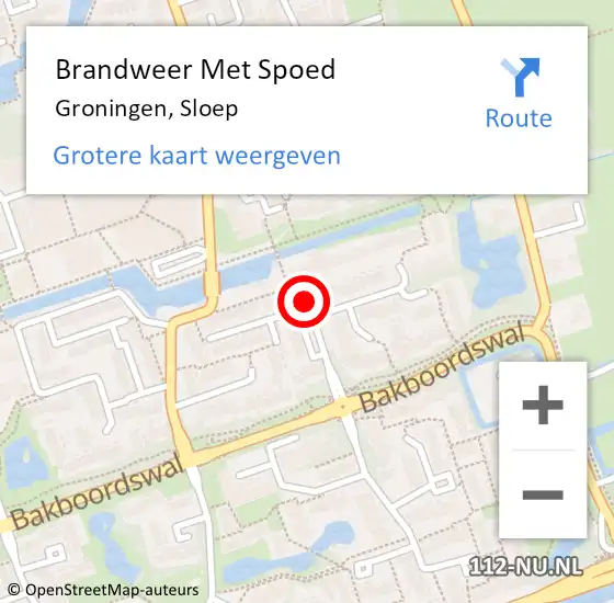 Locatie op kaart van de 112 melding: Brandweer Met Spoed Naar Groningen, Sloep op 23 januari 2021 21:49