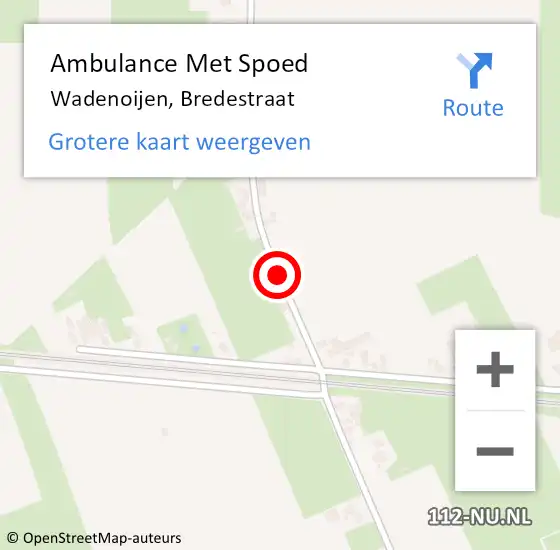 Locatie op kaart van de 112 melding: Ambulance Met Spoed Naar Wadenoijen, Bredestraat op 23 januari 2021 22:32