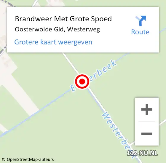 Locatie op kaart van de 112 melding: Brandweer Met Grote Spoed Naar Oosterwolde Gld, Westerweg op 24 januari 2021 02:12