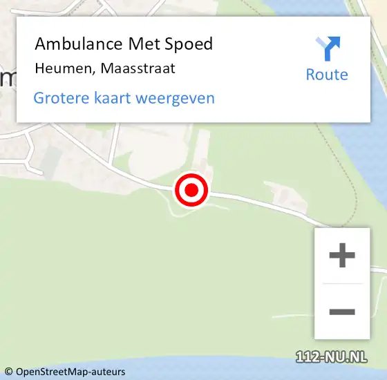 Locatie op kaart van de 112 melding: Ambulance Met Spoed Naar Heumen, Maasstraat op 24 januari 2021 02:15