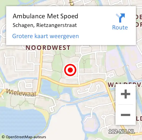 Locatie op kaart van de 112 melding: Ambulance Met Spoed Naar Schagen, Rietzangerstraat op 24 januari 2021 06:30