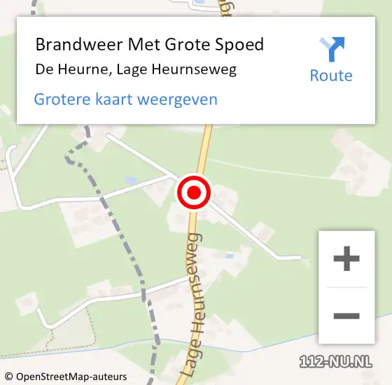 Locatie op kaart van de 112 melding: Brandweer Met Grote Spoed Naar De Heurne, Lage Heurnseweg op 3 oktober 2013 16:12