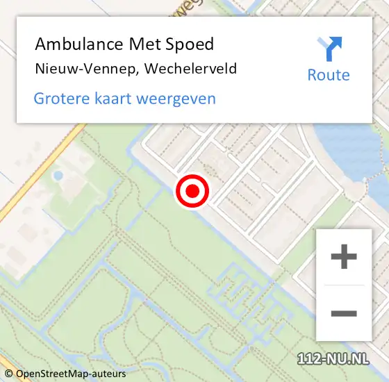 Locatie op kaart van de 112 melding: Ambulance Met Spoed Naar Nieuw-Vennep, Wechelerveld op 24 januari 2021 09:11