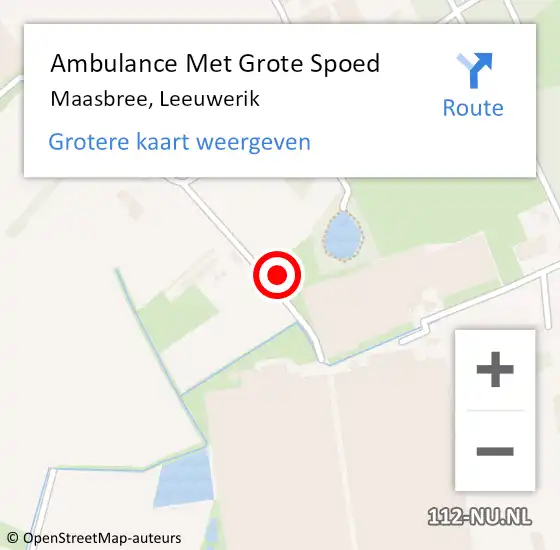 Locatie op kaart van de 112 melding: Ambulance Met Grote Spoed Naar Maasbree, Leeuwerik op 31 mei 2014 16:05