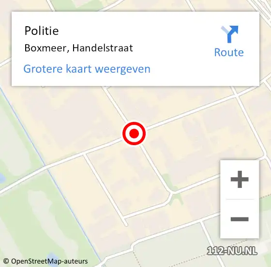 Locatie op kaart van de 112 melding: Politie Boxmeer, Handelstraat op 24 januari 2021 12:45