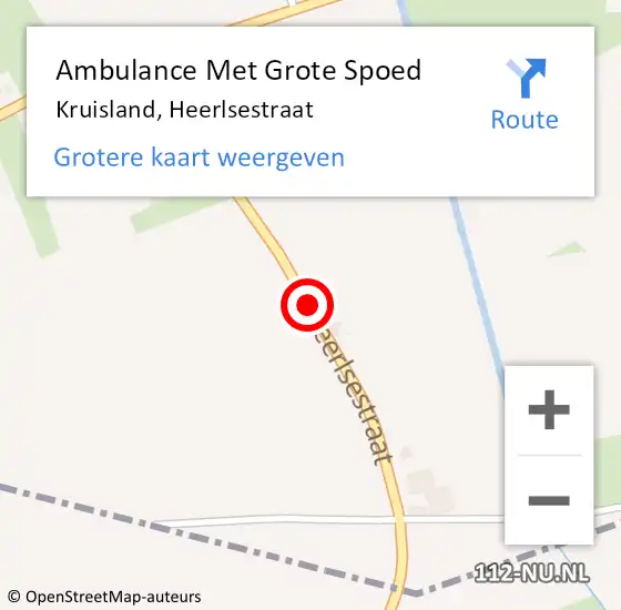 Locatie op kaart van de 112 melding: Ambulance Met Grote Spoed Naar Kruisland, Heerlsestraat op 24 januari 2021 13:03