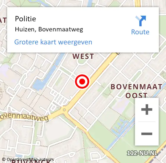 Locatie op kaart van de 112 melding: Politie Huizen, Bovenmaatweg op 24 januari 2021 14:36