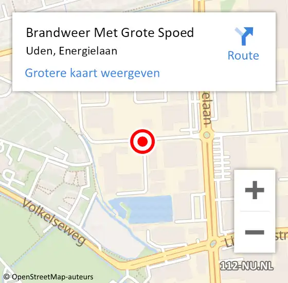 Locatie op kaart van de 112 melding: Brandweer Met Grote Spoed Naar Uden, Energielaan op 24 januari 2021 15:25