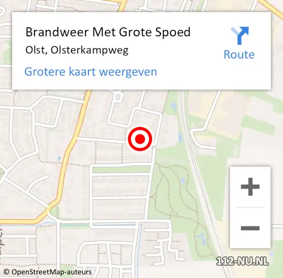 Locatie op kaart van de 112 melding: Brandweer Met Grote Spoed Naar Olst, Olsterkampweg op 31 mei 2014 16:31