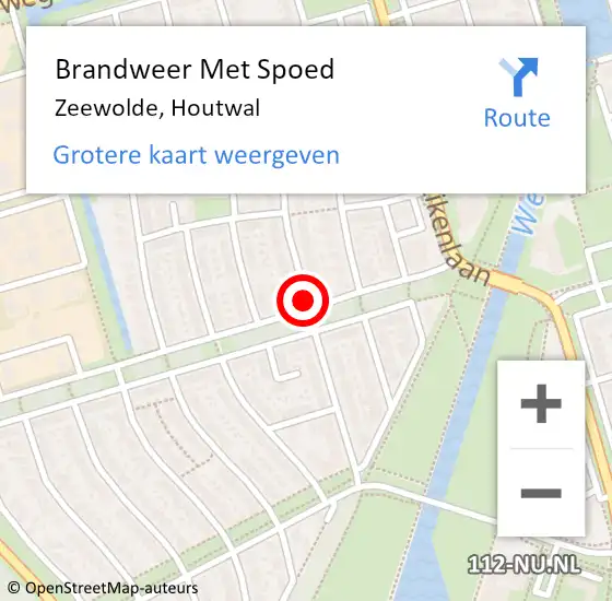 Locatie op kaart van de 112 melding: Brandweer Met Spoed Naar Zeewolde, Houtwal op 24 januari 2021 17:56