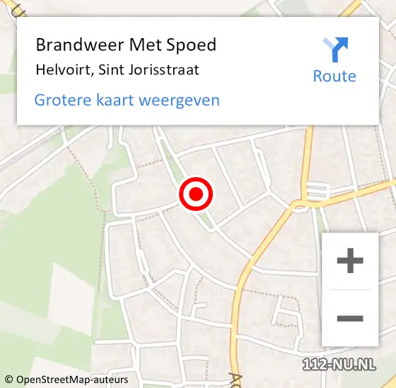 Locatie op kaart van de 112 melding: Brandweer Met Spoed Naar Helvoirt, Sint Jorisstraat op 24 januari 2021 20:57
