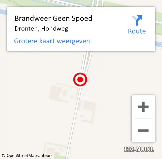 Locatie op kaart van de 112 melding: Brandweer Geen Spoed Naar Dronten, Hondweg op 24 januari 2021 21:04