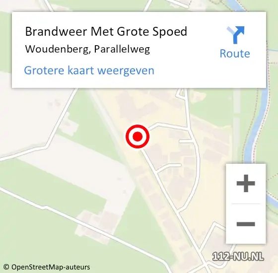 Locatie op kaart van de 112 melding: Brandweer Met Grote Spoed Naar Woudenberg, Parallelweg op 24 januari 2021 22:15