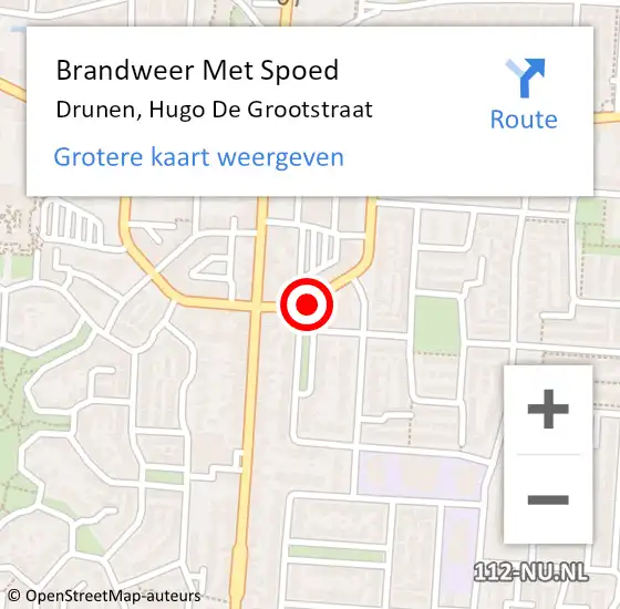 Locatie op kaart van de 112 melding: Brandweer Met Spoed Naar Drunen, Hugo De Grootstraat op 25 januari 2021 00:24